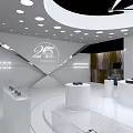 Chopard Watch Exhibition Hall With Display Counters Showcase Models And Central Platform 3d model