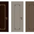 Flush Doors With Decorative Patterns In Different Wooden Tones And Classic Design 3d model