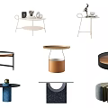 Modern Coffee Tables With Various Designs Metal Frames And Diverse Tops 3d model