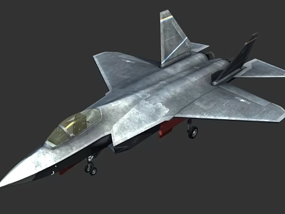 Modern Stealth Fighter Jet with Sleek Silver Gray Body Advanced Wings and Cockpit 3d model