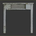 Distressed White Wooden Table With Weathered Surface And Simple Straight Legs