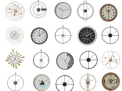 Modern Clock Wall Decoration Hanging Combination model