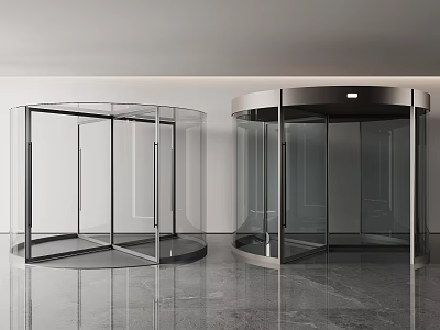 Modern Home Glass Revolving Door Glass Window 3d model