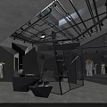 Modern Clothing Store Interior Design Featuring Glass Display Structure Apparel Racks And Counter