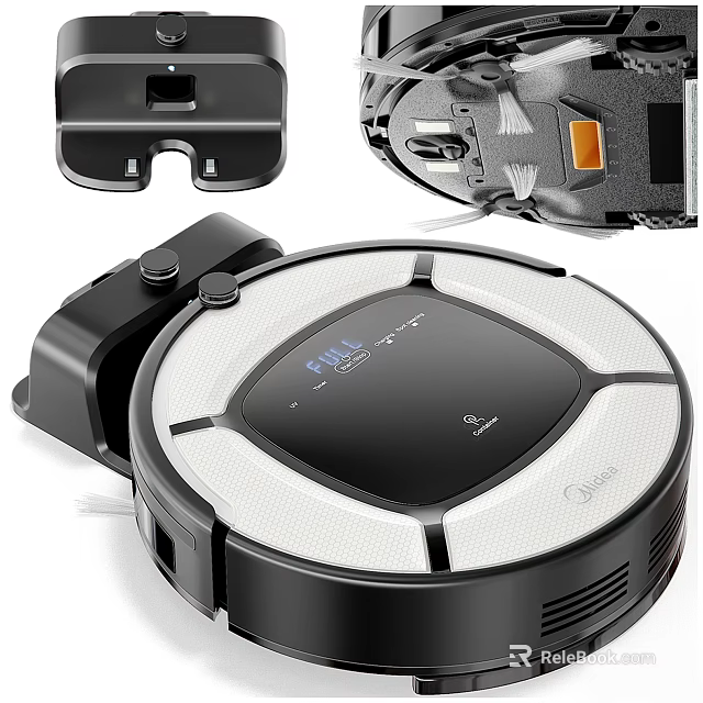 Smart Robot Vacuum Cleaner With Automatic Charging Dock Display Screen And Modern Design 3d model 