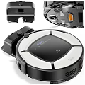 Smart Robot Vacuum Cleaner With Automatic Charging Dock Display Screen And Modern Design 3d model