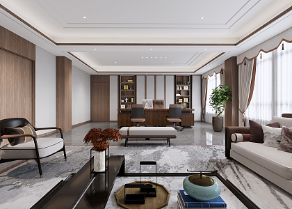 New Chinese Office General Manager Office 3d model