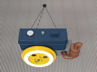 Modern chandelier machine-shaped chandelier 3d model