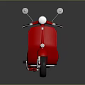 Red vintage motorcycle with black seat chrome details and retro classic design