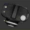 Vintage Black Leather Electronic Camera CLACK With Classic Retro Design