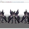 Game and Movie Mythical Monster Character With Purple Black Spiked Armor And Weapons