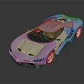 Modern Sleek Silver Sports Car With Streamlined Body And Red Accents