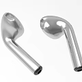 Silver Wireless Earbuds With Modern Sleek In Ear Design And Metallic Finish