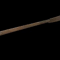 Vintage Metal Weapon Knife With Wooden Handle And Worn Blade On Black Background