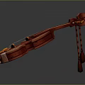 Unique Red Violin Shaped Household Item With Decorative Patterns And White Base