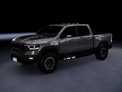 Modern Gray Pickup Truck With Rugged Exterior And Off Road Tires 3d model