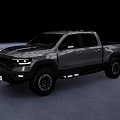 Modern Gray Pickup Truck With Rugged Exterior And Off Road Tires