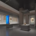 Exquisite Glass Museum Display Cabinets For Antique Cultural Relics In Modern Stylish Art Exhibition Hall