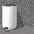 Public Facility White Foot Operated Trash Bin For Public Spaces With Sleek Design