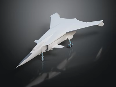 White Fighter Jet Featuring Sleek Aerodynamic Design And Visible Landing Gear On Dark Background 3d model