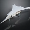 White Fighter Jet Featuring Sleek Aerodynamic Design And Visible Landing Gear On Dark Background