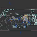 Event Venue Layout With Organized Seating Stage Green Plants And Functional Zones