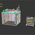 White Computer Equipment Featuring Mobile Cart With Multi layer Shelf And Colorful Storage Boxes