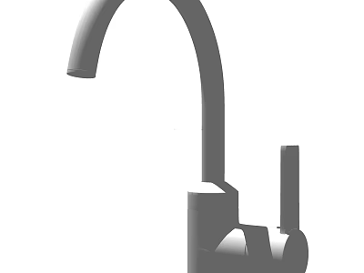 Sleek Modern Curved Spout Faucet With Handle Control For Kitchen Sink 3d model
