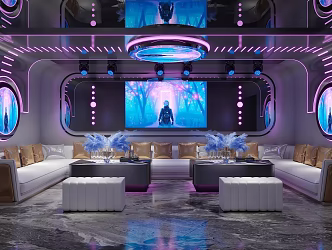 KTV Room Science and Technology Style Room KTV Box Bar Box 3d model