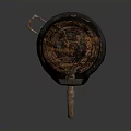 Rusty Vintage Metal Tube Weapon With Old Design And Corroded Surface