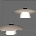 Two Stylish Modern White Mushroom Shaped Pendant Lights For Interior Design