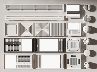 Modern air outlet Yuba air conditioner outlet 3d model