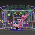 W&Gonhi Wine and Liquor Store Booth With Arched Doorway Windows And Flower Decorations