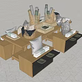 Modern Wooden Display Shelves With Multi Layer Design And Storage Baskets