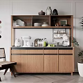 Nordic Sideboard Storage Cabinet Log High and Low Cabinet 3d model