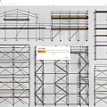 Modern steel pipe scaffolding construction scaffolding mobile scaffolding climbing ladder 3d model