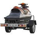 Two Yamaha Jet Skis On Trailers With Diverse Color Schemes