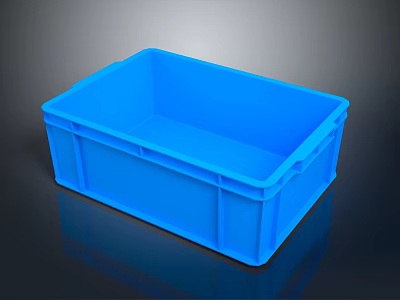 Durable Blue Plastic Storage Box For Home Organizing And Daily Use 3d model