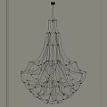 Modern Chandelier With Intricate Wire Structure And Layered Design For Stylish Interior Decor