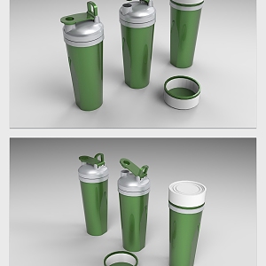 Modern thermos cup green simple thermos cup 3d model