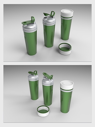 Modern thermos cup green simple thermos cup 3d model