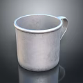 Silver Metal Mug With Handle For Household Daily Use And Durable Design