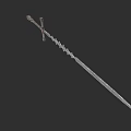 Ancient Decorative Sword With Spiral Pattern Metallic Blade And Ornate Hilt