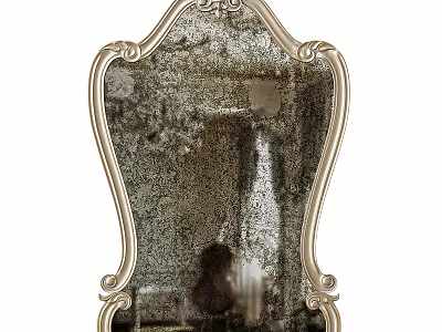 Elegant Vintage Single Sofa Design With Ornate Mirror Frame And Interior Decor 3d model