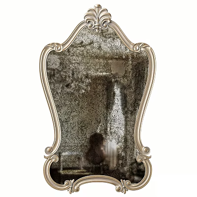 Elegant Vintage Single Sofa Design With Ornate Mirror Frame And Interior Decor 3d model
