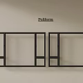 Poliform Modern Floor To Ceiling Windows With Black Frames And Double Units 3d model
