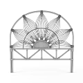 Bohemian Rattan Headboard With Arch Shaped Lotus Petal Woven Natural Design