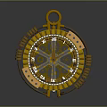 Vintage Golden Compass As Decorative Lifestyle Accessory With Black Dial And Brass Frame
