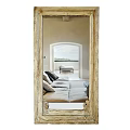 Vintage Golden Framed Mirror Reflecting Living Room With Sofa Cushions Balcony Daybed And Natural View