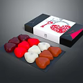 Heart Shaped Chocolates In Assorted Colors With Decorative Packaging Box 3d model